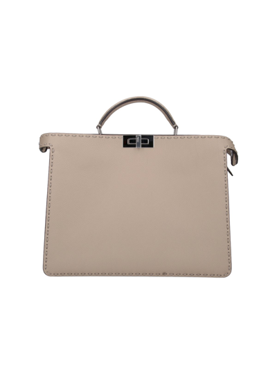 Fendi "peekaboo Iseeu" Midi Bag In Neutral