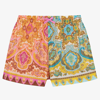 ZIMMERMANN GIRLS PINK COTTON BANDANA PRINT SHORTS