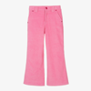 MARC JACOBS MARC JACOBS GIRLS PINK COTTON CORDUROY FLARED TROUSERS