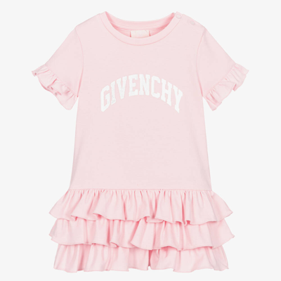 Givenchy Babies' Girls Pink Cotton Logo Dress