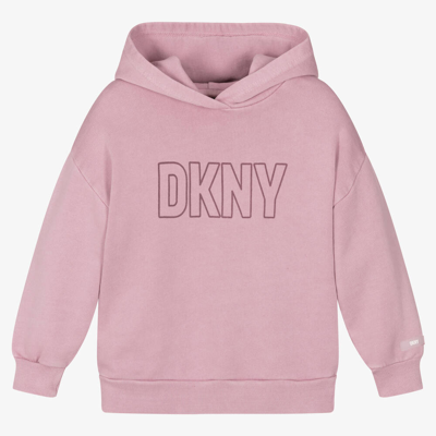 Dkny Lilac Pink Cotton Logo Hoodie In Purple