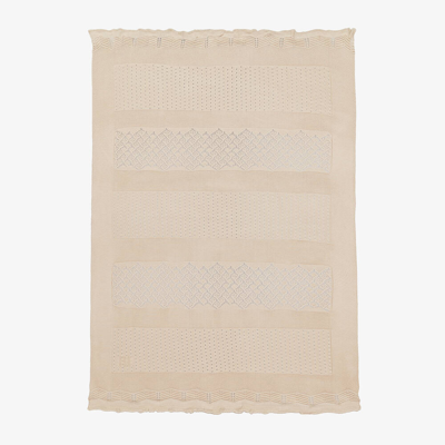 Jamiks Beige Cotton Knitted Blanket (100cm)