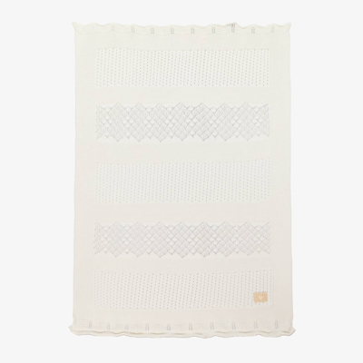 Jamiks Ivory Cotton Knitted Blanket (100cm)