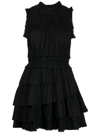 Sea Nyc Greir Pleated Mini Dress In Black