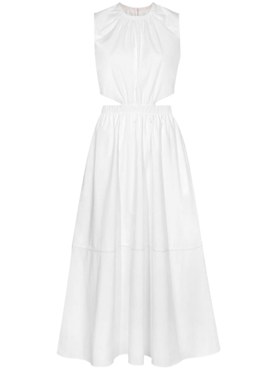 Proenza Schouler White Label Poplin Cut-out Midi Dress In Off White