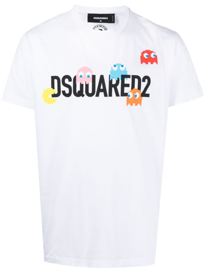 Dsquared2 Logo-print Short-sleeve T-shirt In Weiss