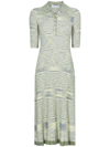 PROENZA SCHOULER WHITE LABEL SPACE DYE RIBBED-KNIT POLO DRESS