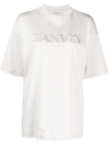 Lanvin Logo-embroidered Cotton T-shirt In White