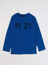 N°21 Kids' Cotton T-shirt In Blue