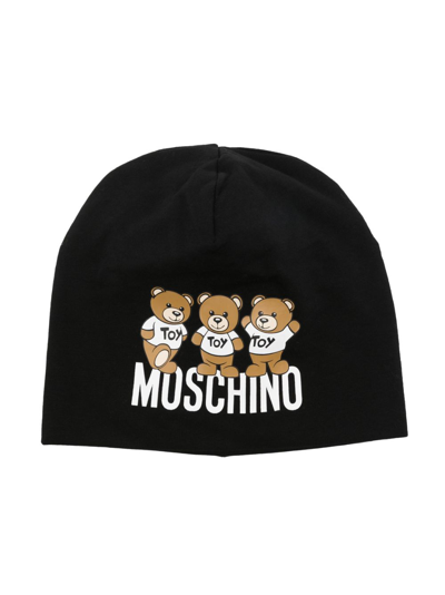 Moschino Kids' Logo-print Hat In Black