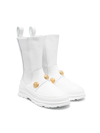 Balmain Studded Leather Boots In White