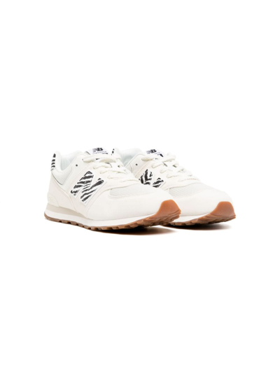 New Balance Kids' Logo-patch Leather Sneakers In White