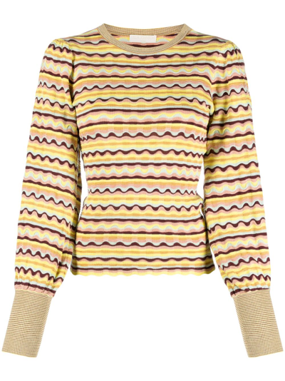 Ulla Johnson Stripe-print Jumper In Yellow