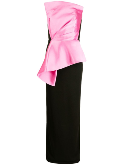 Solace London Zuri Maxi Dress In Rose Pink,black