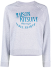 Maison Kitsuné Palais Royal Vintage Cotton Sweatshirt In Light Grey