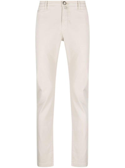 Jacob Cohen Logo-patch Straight-leg Trousers In Neutrals