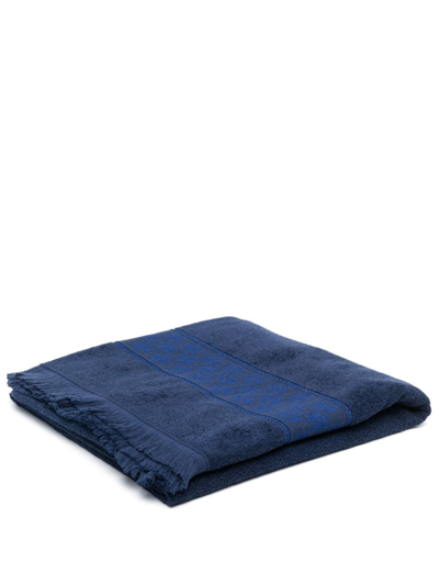 Jacob Cohen Logo-embroidered Cotton Towel In Blue