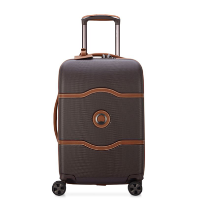 Delsey Chatelet Air 2.0 Shell Cabin Suitcase 55cm In Dark Brown