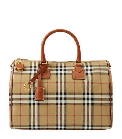Burberry Check Bowling Bag In Neutrals
