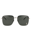 Saint Laurent Sunglasses In 010 Silver Silver Grey