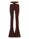 Attico Remi Flared Leg Pants In Brown