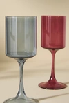Anthropologie Set Of 4 Morgan Wine Glasses In Assorted