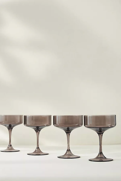 Anthropologie Set Of 4 Morgan Coupe Glasses