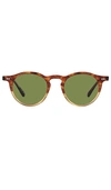 Oliver Peoples Op-13 Round-frame Sunglasses In Dark Amber Gradient
