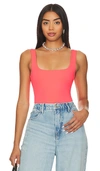Good American Modern Tank Scuba Bodysuit In Fiery Coral002