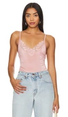 Free People Intimately Fp Wild Bunch Lace Bodysuit In Silver Pink