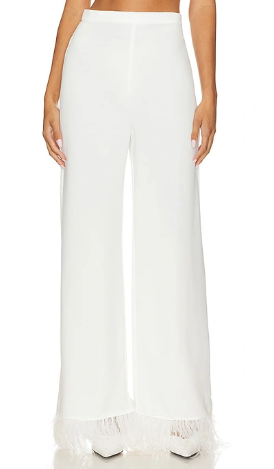 Amanda Uprichard X Revolve Spenser Feather Pant In Ivory