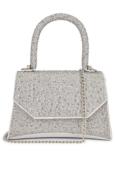 Olga Berg Kimmi Hotfix Top Handle Bag In Silver