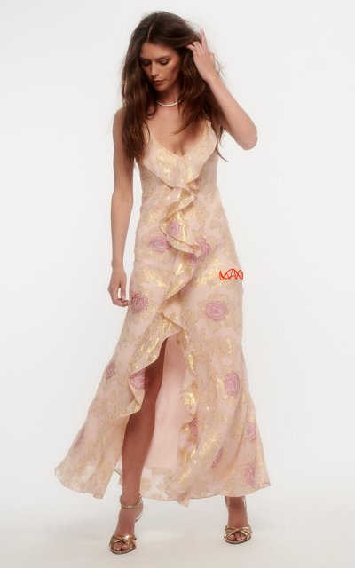 Loveshackfancy June Silk-blend Maxi Dress In Multi