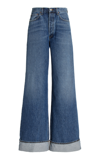 Agolde Dame Rigid High-rise Wide-leg Jeans In Medium Wash