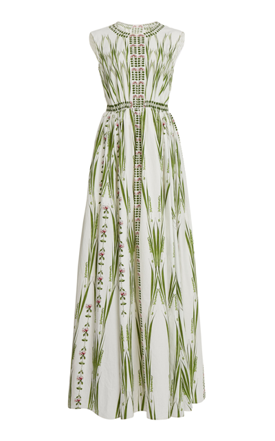 Giambattista Valli Floral Cotton Maxi Dress In Ivorygreen