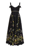 GIAMBATTISTA VALLI BOW-DETAILED COTTON POPLIN MAXI DRESS