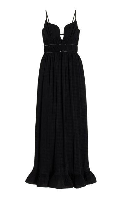 Simkhai Women's Maude Crinkled Bustier Gown In Black