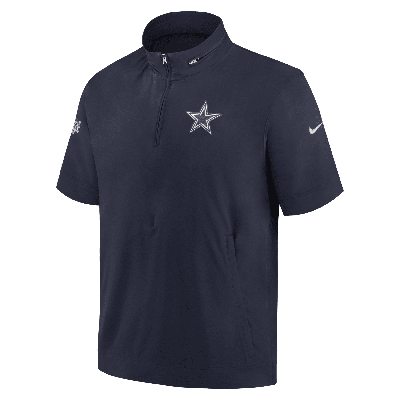 Nike Men's Sideline Coach (nfl Dallas Cowboys) Short-sleeve Jacket In Blue