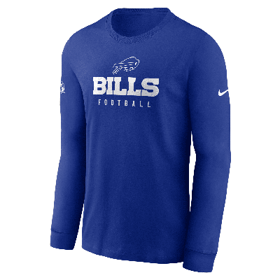 Nike Men's Dri-fit Sideline Team (nfl Buffalo Bills) Long-sleeve T-shirt In Blue