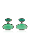 NAK ARMSTRONG ORBIT STERLING SILVER CHRYSOPRASE AND MALACHITE EARRINGS