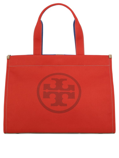 Tory Burch Ella Colour Block Tote Bag In Red