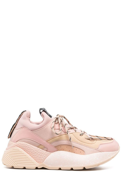Stella Mccartney Faux-leather Panelled-design Sneakers In Rose-pink