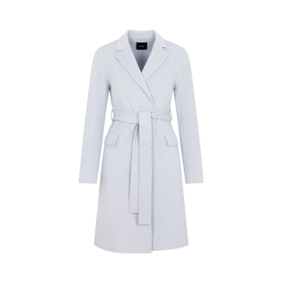 THEORY THEORY LONG SLEEVED BELTED COAT