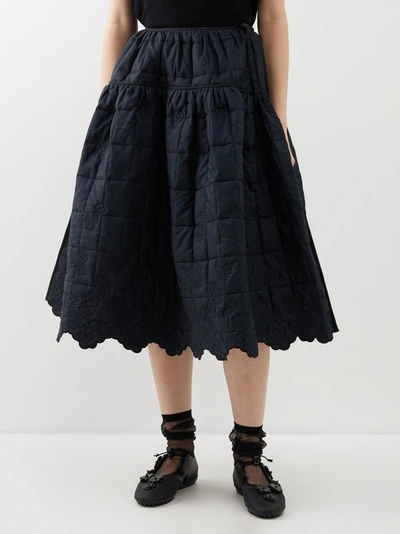 Cecilie Bahnsen Rosie Quilted Full Skirt In Black