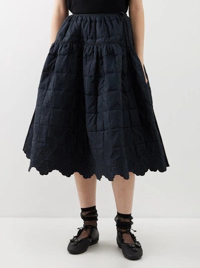 Cecilie Bahnsen Rosie Quilted Full Skirt In Black | ModeSens