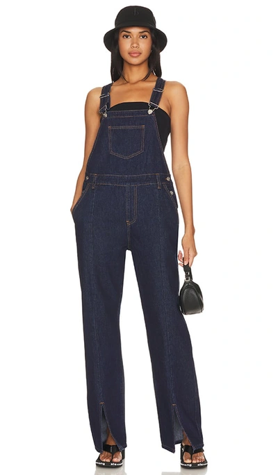 Superdown Deanna Relaxed Overalls In Dark Denim