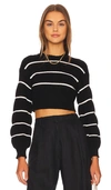 Superdown Sophia Stripe Sweater In Black