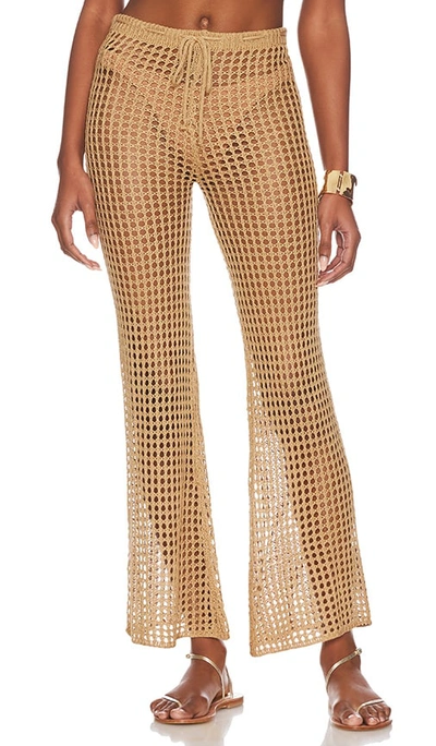 Superdown Elektra Crochet Pant In Nude