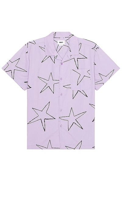 Obey Collie Shirt In Lavender