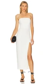 Nicholas Adiba Strapless Round Edge Midi Dress In 오프 화이트